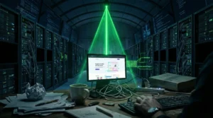 egy-megvilagitott-weboldal-monitor-sotet-szerverteremben-fokuszalt-seo-optimalizalas